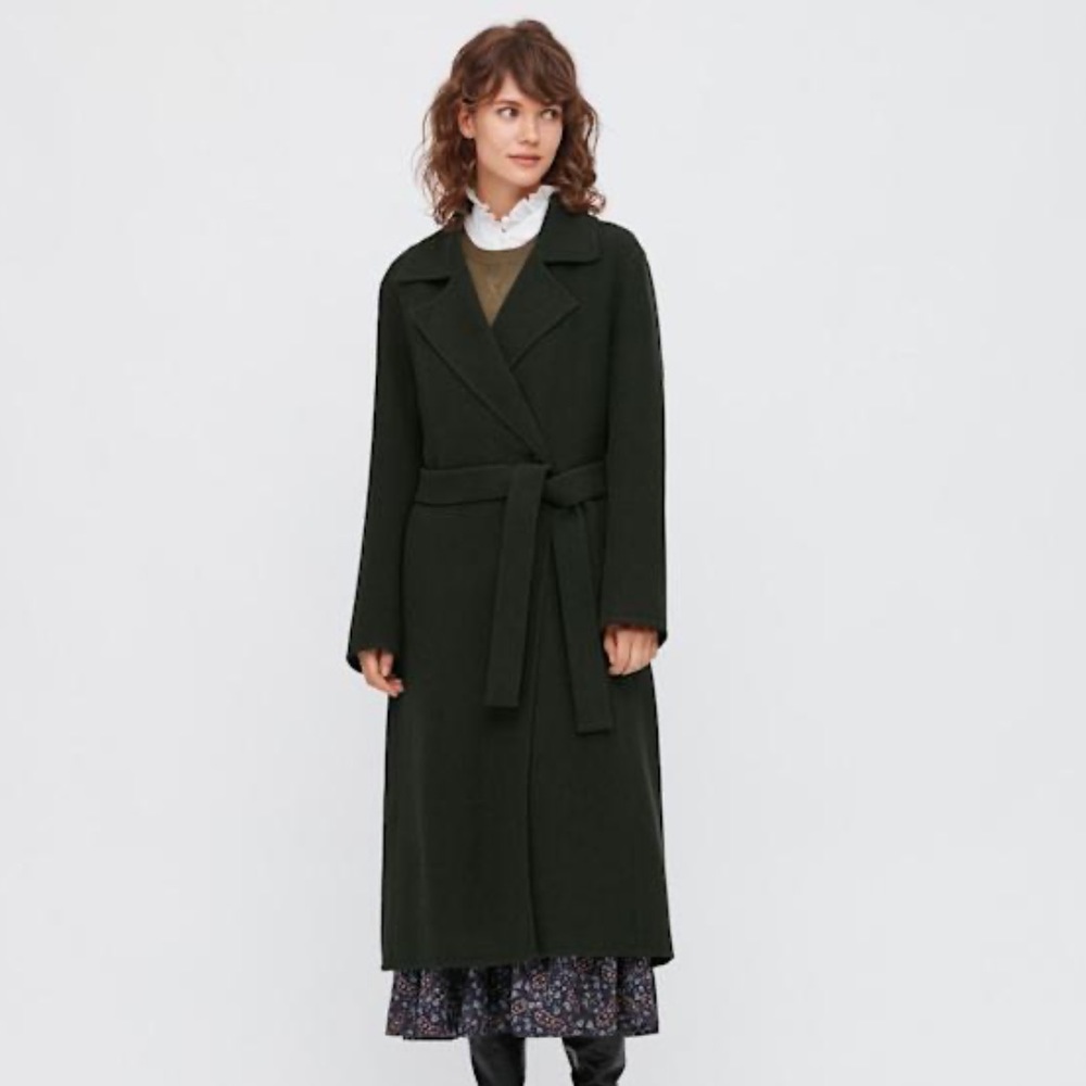 Uniqlo x Ines De La Fressange Wool-Blend Double-Faced Coat in Green